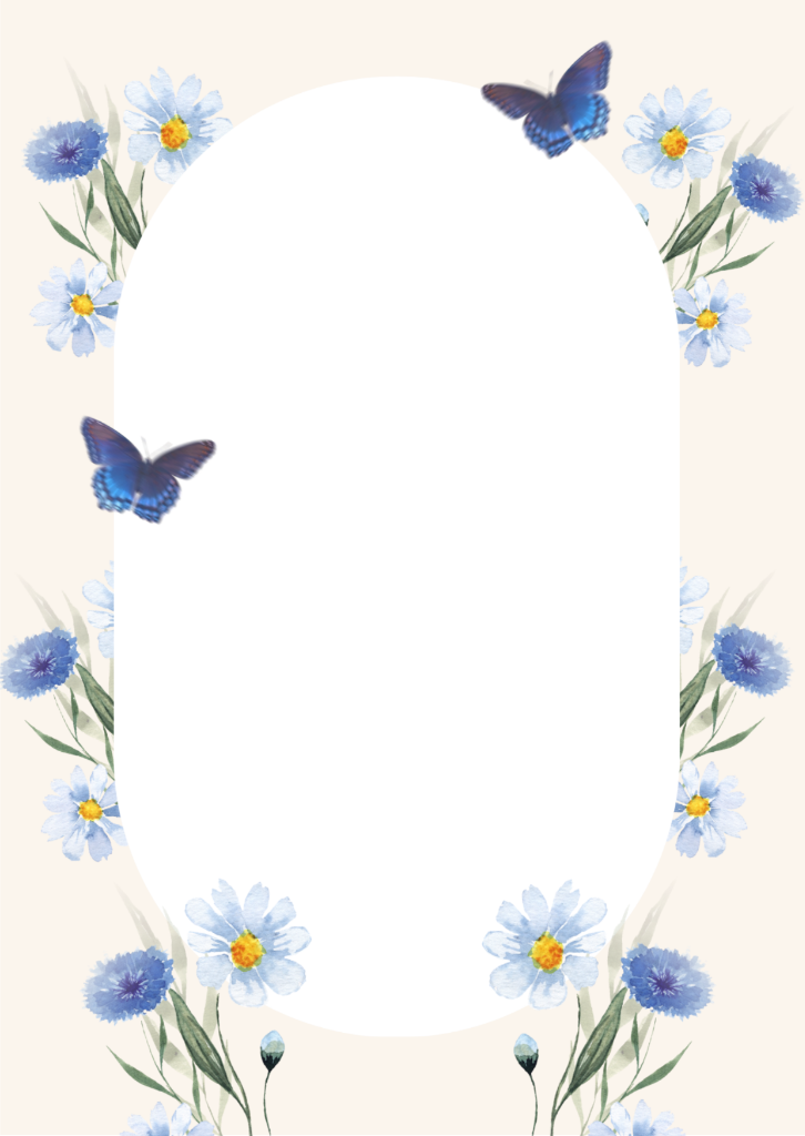 Daisy Butterfly & Azure Flora